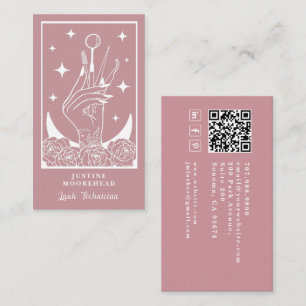 Mystic Rose Tarot Lash Tech-kort Visitkort