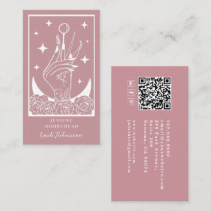 Mystic Rose Tarot Lash Tech-kort Visitkort