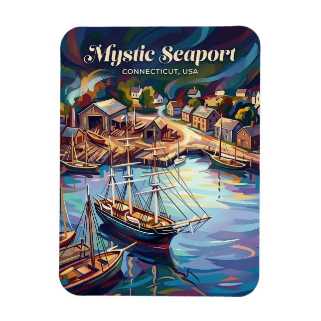Mystic Seaport Connecticut Magnet (Vertikal)