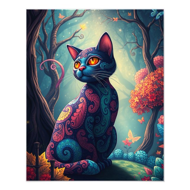 Mystic Siamese Cat Fototryck (Framsidan)