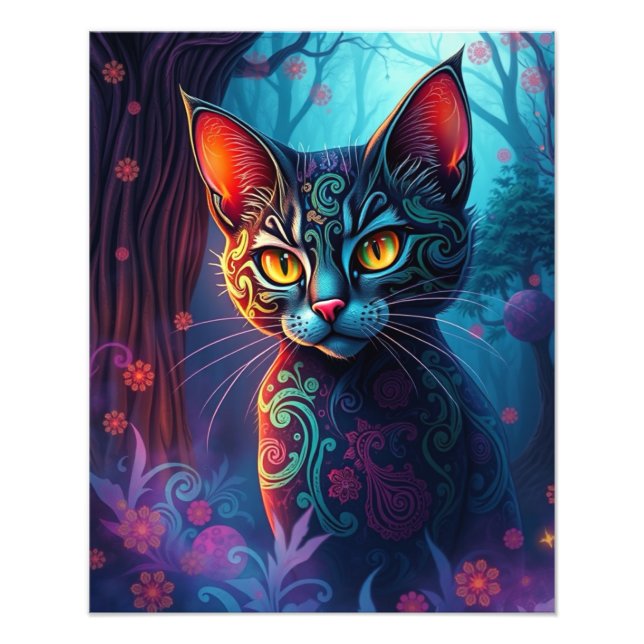 Mystic Siamese Cat Fototryck (Framsidan)