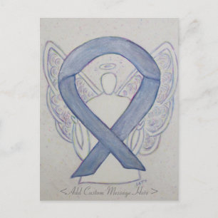 Mystic Silver Awareness Ribbon Angel Postcard Vykort