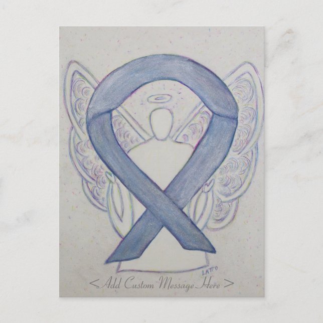 Mystic Silver Awareness Ribbon Angel Postcard Vykort (Framsida)