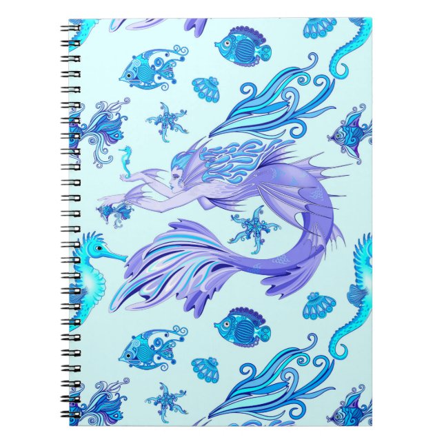 Mystic Sjöjungfru Fairy Lila Createmic Tile Anteckningsbok (Framsidan)