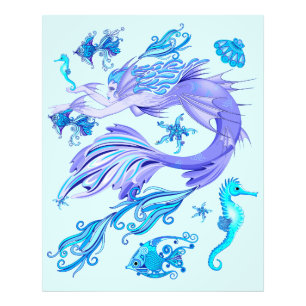 Mystic Sjöjungfru Fairy Lila Createmic Tile Fototryck