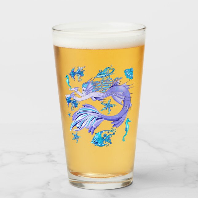 Mystic Sjöjungfru Fairy Lila Createmic Tile Glaskopp (Framsida fylld)