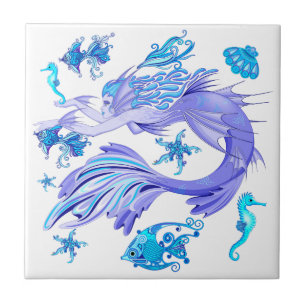 Mystic Sjöjungfru Fairy Lila Createmic Tile Kakelplatta