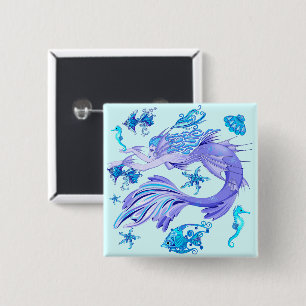 Mystic Sjöjungfru Fairy Lila Createmic Tile Knapp