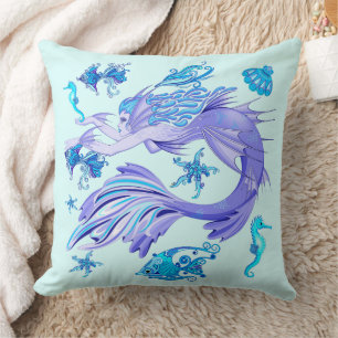 Mystic Sjöjungfru Fairy Lila Createmic Tile Kudde