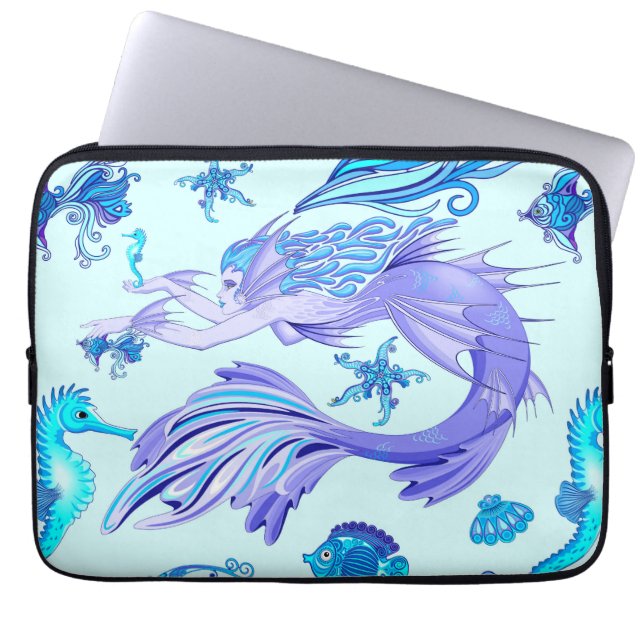 Mystic Sjöjungfru Fairy Lila Createmic Tile Laptop Fodral (Framsidan)