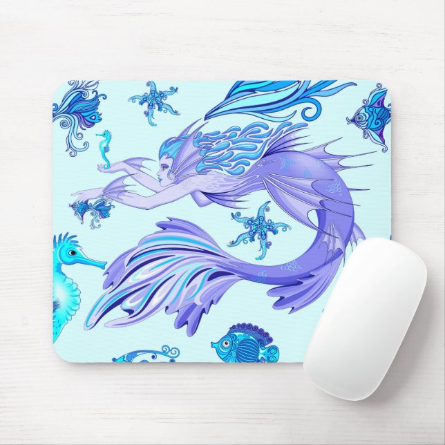 Mystic Sjöjungfru Fairy Lila Createmic Tile Musmatta (Med mus)
