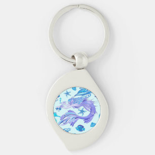 Mystic Sjöjungfru Fairy Lila Createmic Tile Swirl Silverfärgad Nyckelring
