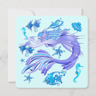 Mystic Sjöjungfru Fairy Lila Createmic Tile Tack Kort