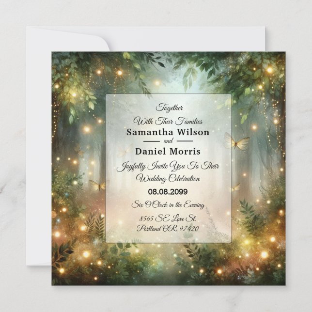 Mystic Skogen Meadow Magic Inbjudningar (Framsida)