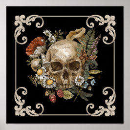 Mystic Skull Vintage Black Poster