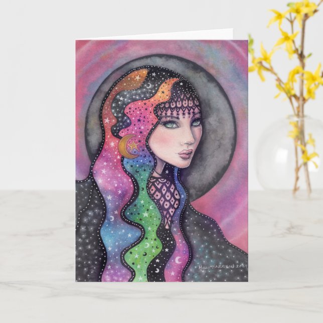 Mystic Skye Fantasykonst av Molly Harrison Kort (Gul blomma)