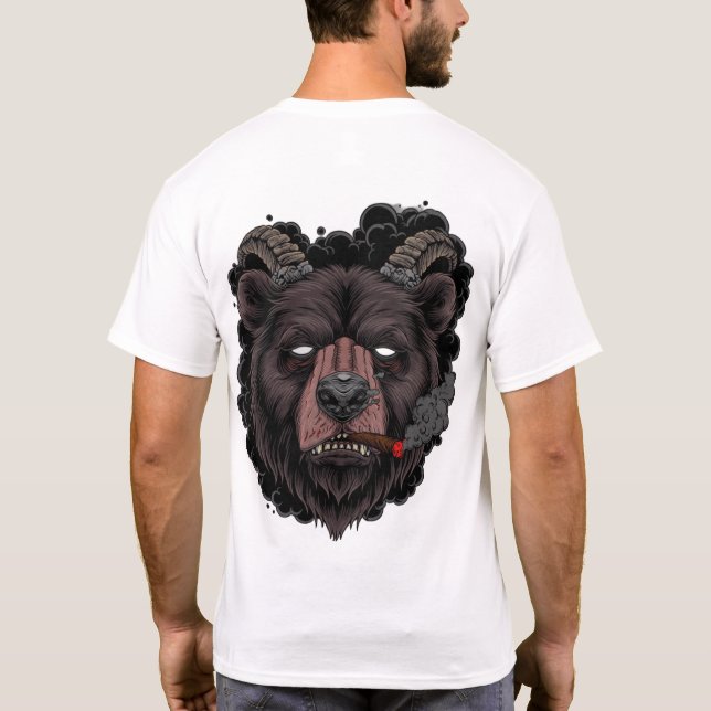 Mystic Smoky Ram Bear  T Shirt (Baksida)