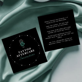 Mystic Snake Grönt Tattoo Aftercare Instructions Fyrkantigt Visitkort
