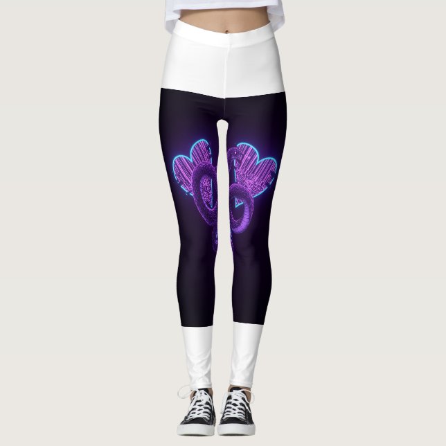 Mystic Snake Neon Hearts Leggings 🐍 💖 (Framsida)
