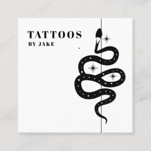 Mystic Snake Tattoo Artist Fyrkantigt Visitkort