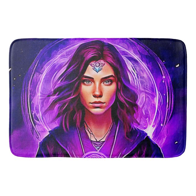 Mystic Sorceress with Glowing Aura Badrumsmatta (Framsidan)