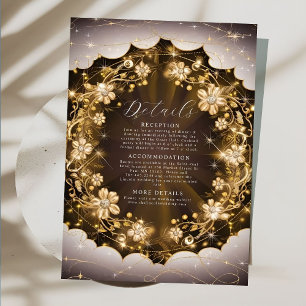 Mystic Sparkles and Golden Blommigt Bröllop Tilläggskort