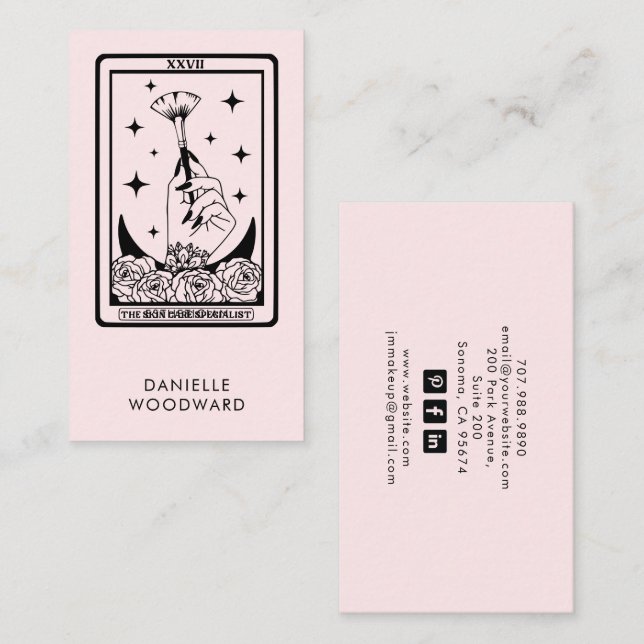 Mystic Tarot Estetiker Varumärkesidentitet Blush R Visitkort (Fram/baksida)