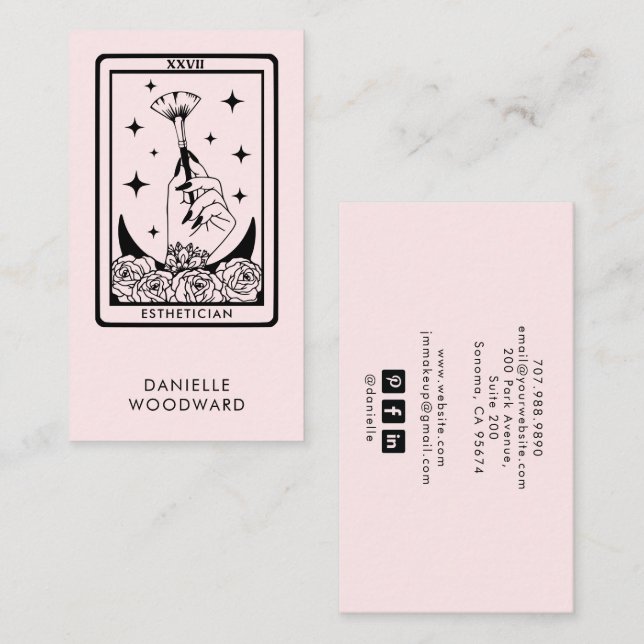 Mystic Tarot Estetiker Varumärkesidentitet Blush R Visitkort (Fram/baksida)