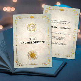 Mystic Tarot Fortune Old Guld Bachelorette Party Inbjudningar