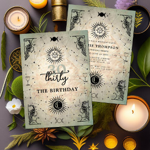 Mystic Tarot Fortune Peacock 30års födelsedag Part Inbjudningar