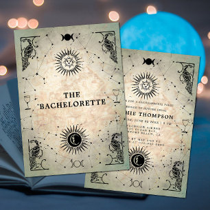 Mystic Tarot Fortune Peacock Bachelorette Party Inbjudningar