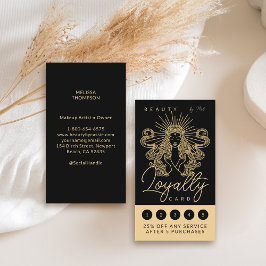 Mystic Tarot Makeup Hair Nagel Monogram Guld Black Lojalitetskort