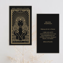 Mystic Tarot Makeup Hair Nagel Monogram Guld Black