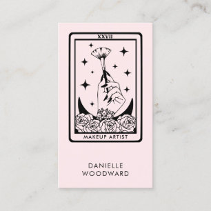 Mystic Tarot Smink Artist Branding Rosa Visitkort