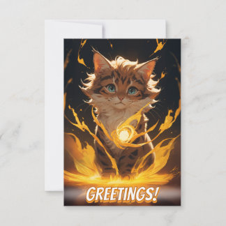 Mystic Tiger Cat Fire Familiar Kort