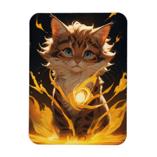 Mystic Tiger Cat Fire Familiar Magnet