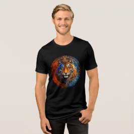 Mystic Tiger – Fire and Ice Mandala Art T Shirt