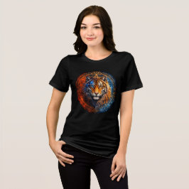 Mystic Tiger – Fire and Ice Mandala Art T Shirt