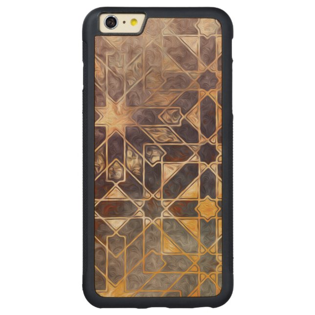Mystic Tiles I Carved Wood iPhone Skal (Baksidan)