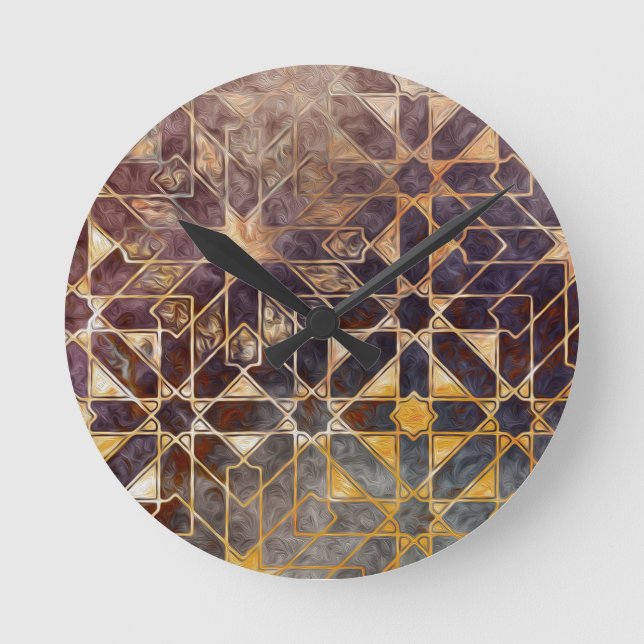 Mystic Tiles I Rund Klocka (Framsida)