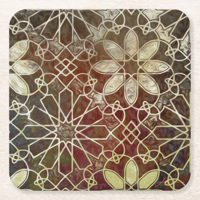 Mystic Tiles II Underlägg Papper Kvadrat (Framsidan)
