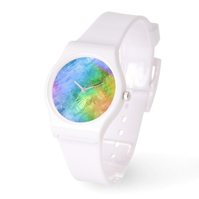 Mystic Topaz Blue Glassy Struktur Armbandsur (Vinkel)