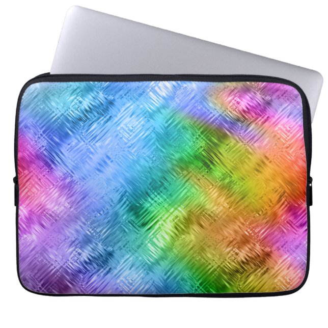 Mystic Topaz Blue Glassy Struktur Laptop Sleeve (Framsidan)