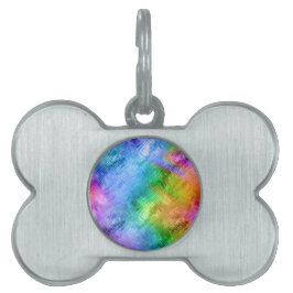 Mystic Topaz Blue Glassy Struktur Namnbricka Husdjur