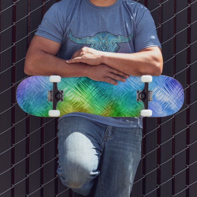 Mystic Topaz Blue Glassy Struktur Skateboard Bräda 21,5 Cm (Utomhus 3)