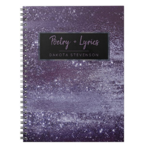 Mystic Topaz Rosa Blue Lila Ombre Lyric Anteckningsbok