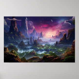 Mystic Twilight Fantasy Landscape Poster