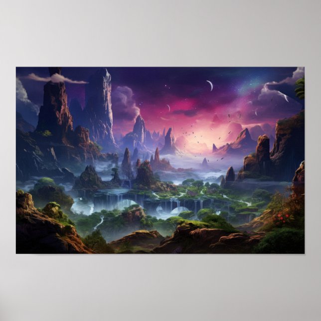 Mystic Twilight Fantasy Landscape Poster (Framsidan)