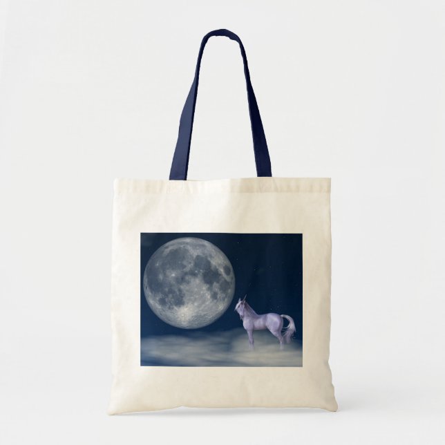 Mystic Unicorn Måne Magic Tote Bag Tygkasse (Framsidan)