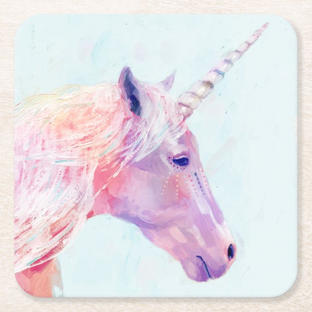 Mystic Unicorn Underlägg Papper Kvadrat (Framsidan)